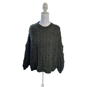 New Women’s Juniors' SO® Cable Knit Pullover Size XL Green